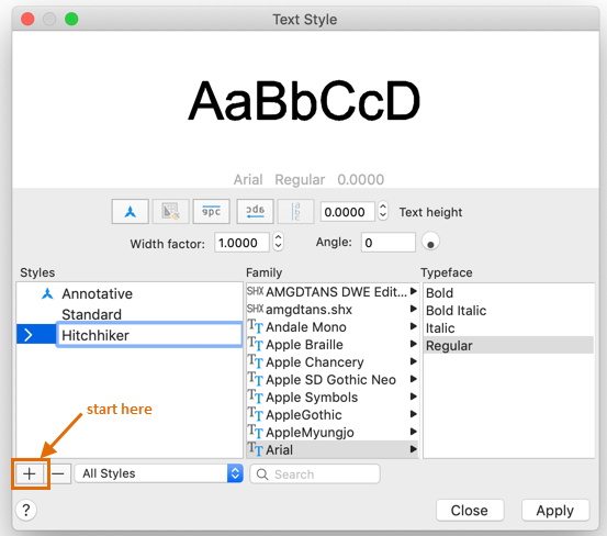 autocad for mac text editor