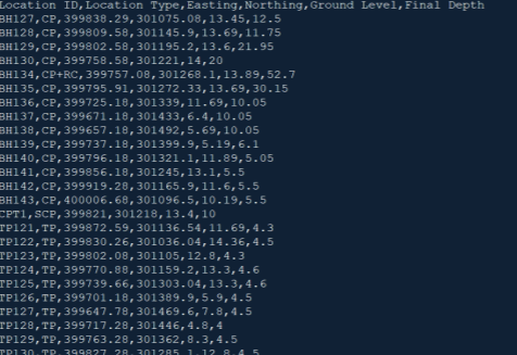 Importing CSV Data Formats into the Geotechnical Modeler