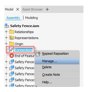 To Manage Asset Connections