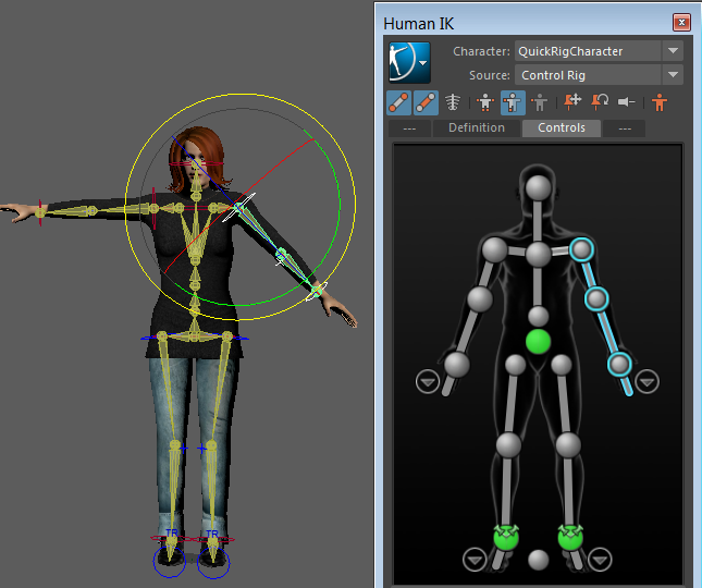 Animate HumanIK characters in the Time Editor | Maya 2022 | Autodesk  Knowledge Network