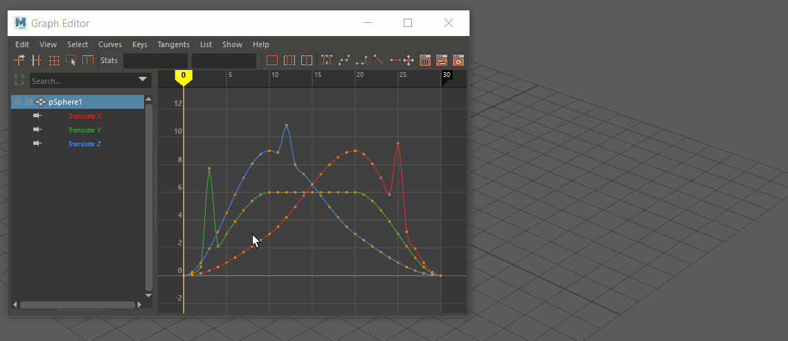 Maya Help, Graph Editor colors