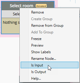 Is Input menu option with its checkmark cleared