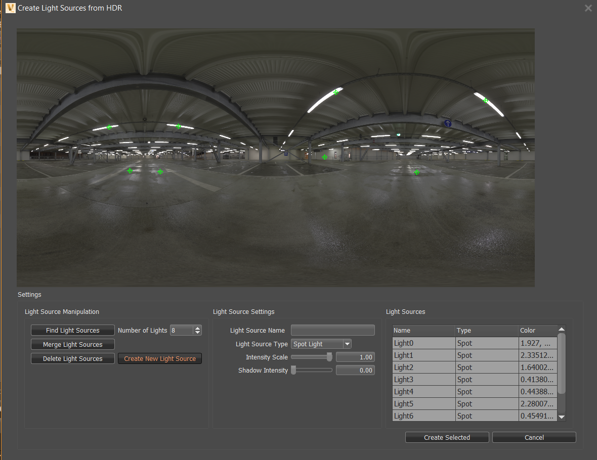Create Light Sources from HDR Module