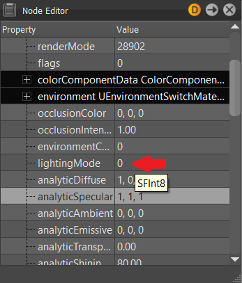Node Editor displaying tooltip with the value type