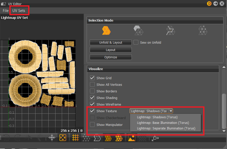 Show Texture options