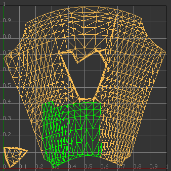 Selected edges are green