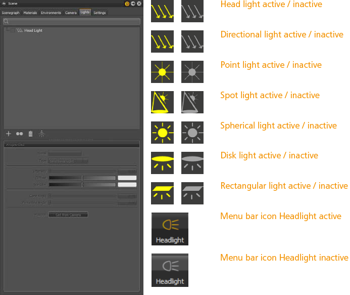 Scene Module Lights Tab Simple UI