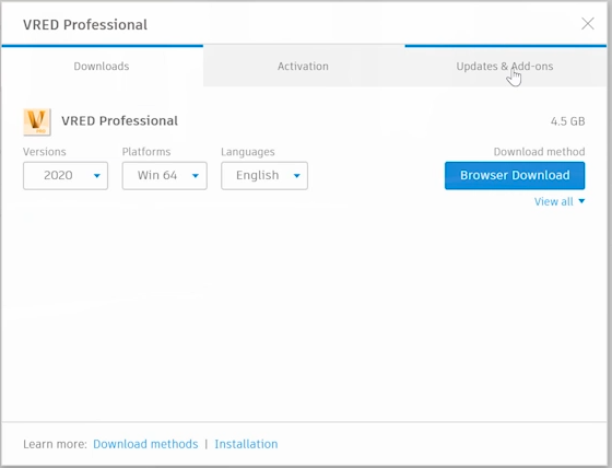 Update Vred Working with the Assets and the Asset Manager