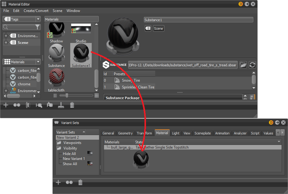 Substance in Variants module