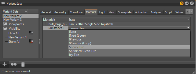 Substance options in VariantSets