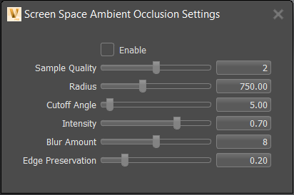 Screen Space Ambient Occlusion Settings