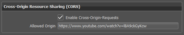 CORS in the WebInterface prefs