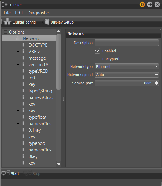 The Cluster Dialog Box