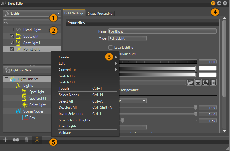 Light Editor labeled