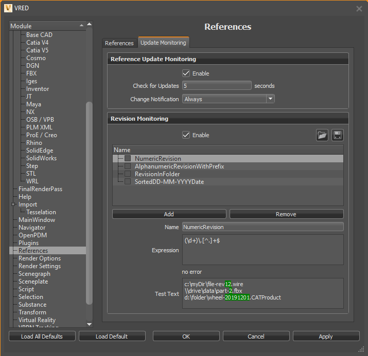 Update Monitoring Reference Preferences