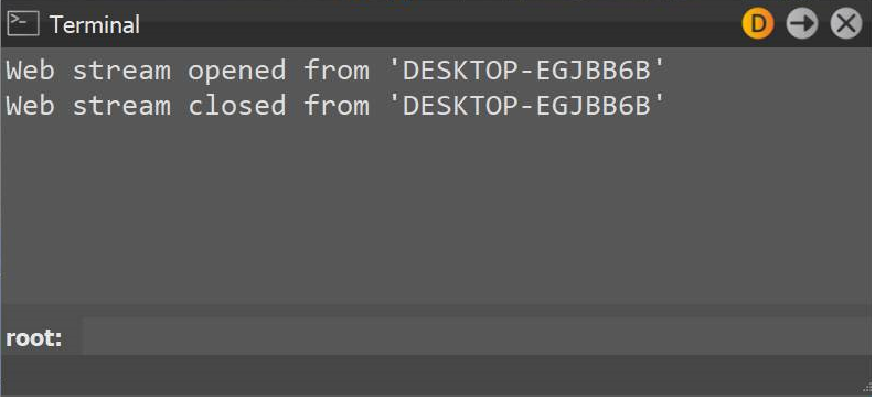 Terminal with open and closed notifications