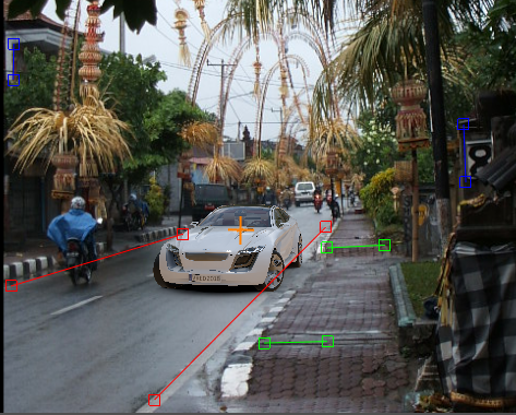 Vanishing Lines placed in a scene