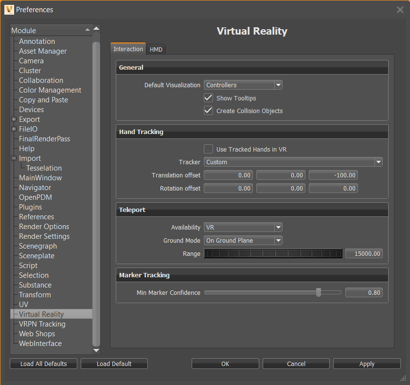 Virtual reality preferences update