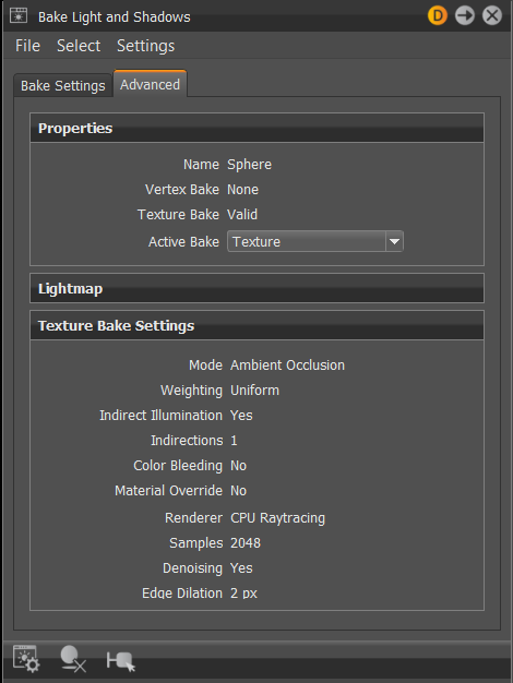Advanced tab