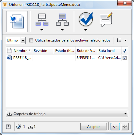 Vault 2022 Ayuda | El cuadro de diálogo Obtener/aplicar check-out del  complemento Microsoft Office Vault | Autodesk