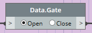 The Data.Gate node is set to Open