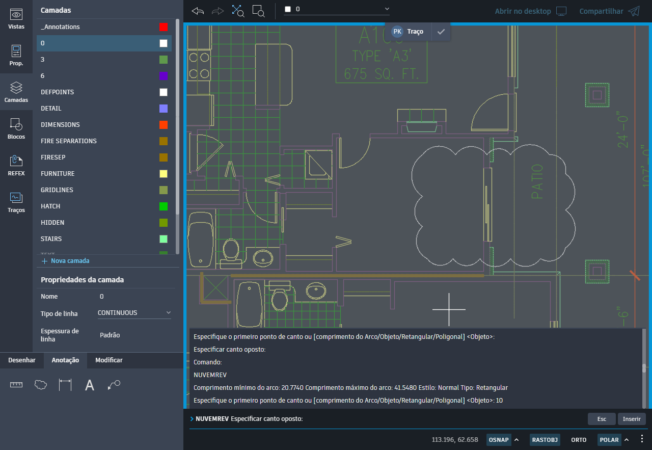 AutoCAD web application Ajuda, Conceitos básicos