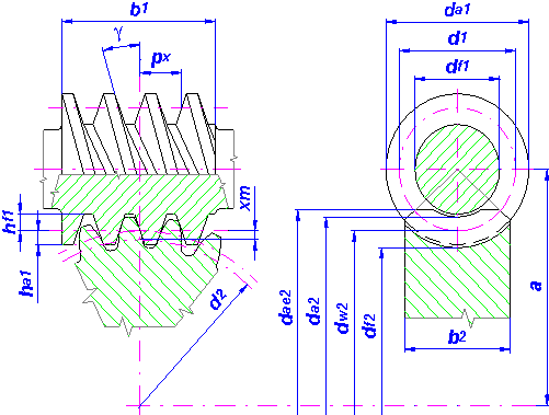 Ширина венца шестерни. Модуль зуба червячного колеса. Модуль зубчатых колес m=1.25. Угол подъема червячного колеса. Осевой модуль червячного колеса.