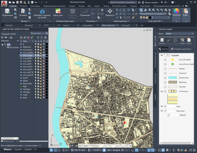 Autocad карта города