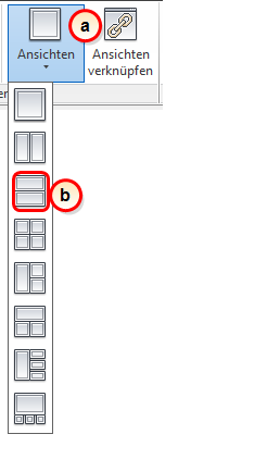 Geteilte Ansicht auswählen