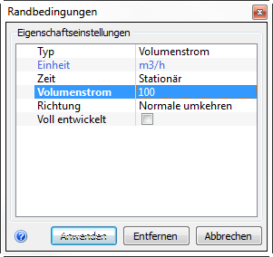Fließgeschwindigkeit anwenden