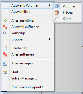 Auswahl mit rechter Maustaste