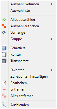 Rechtsklick auf Teilmaterialien