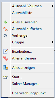 Rechtsklick auf eine Stelle außerhalb des Modells