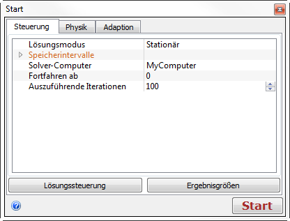 Registerkarte Steuerung