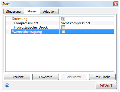 Registerkarte Physik