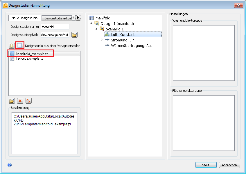 Designstudien-Einrichtung