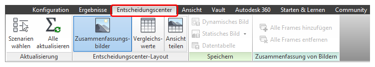 Entscheidungscenter (Registerkarte)