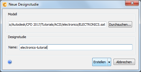 Dialogfeld Designstudie