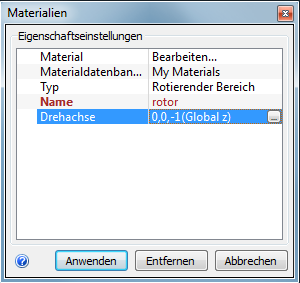 Dialogfeld Materialien