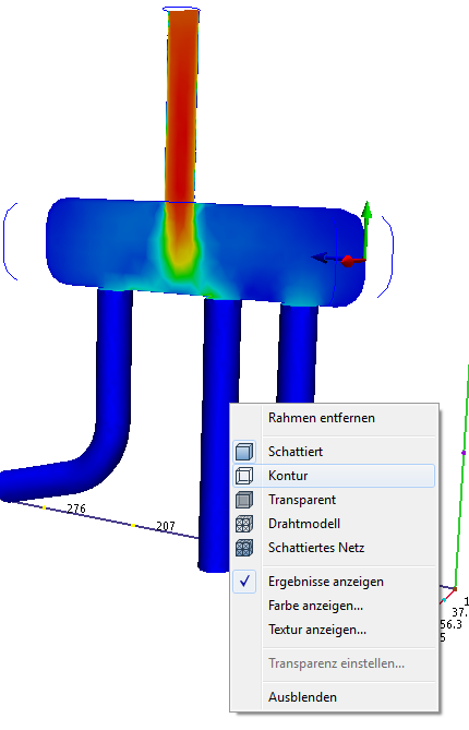 Mittlere Umrissansicht