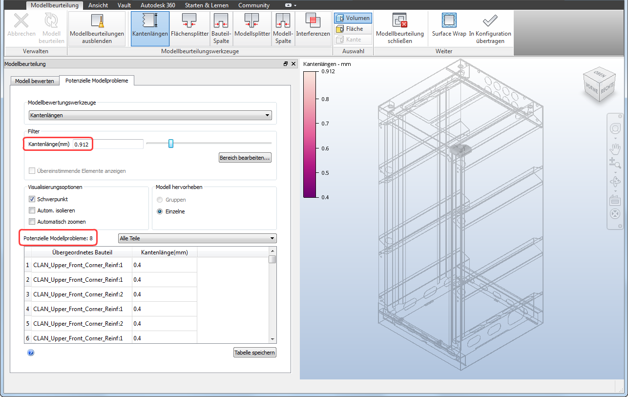 Kantenlänge anpassen