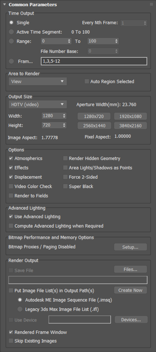 Durante ~ Acercarse voltereta 3ds Max 2023 Help | Common Parameters Rollout (Render Setup Dialog) |  Autodesk
