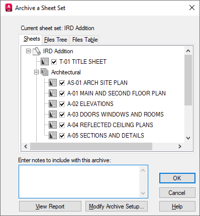 Autodesk Civil 3D Help, Archive a Sheet Set Dialog Box