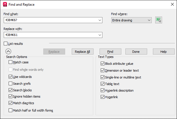 AutoCAD 2023 Help | To Find and Replace Text | Autodesk