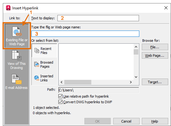 AutoCAD LT 2023 Help | Add Hyperlinks to DWG Files | Autodesk