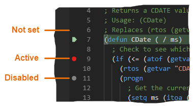 AutoCAD for Mac 2023 Help | To Add, Remove, or Disable a Breakpoint while  Debugging an LSP File (AutoLISP/VS Code) | Autodesk