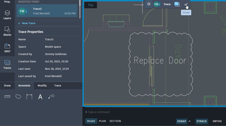 AutoCAD LT 2023 Help | About Trace | Autodesk