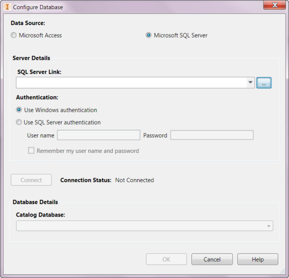 Configure Database (Electrical Catalog Browser)