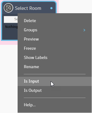 Is Input menu option with its checkmark cleared