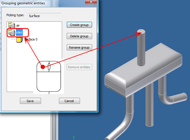 select inlet surface